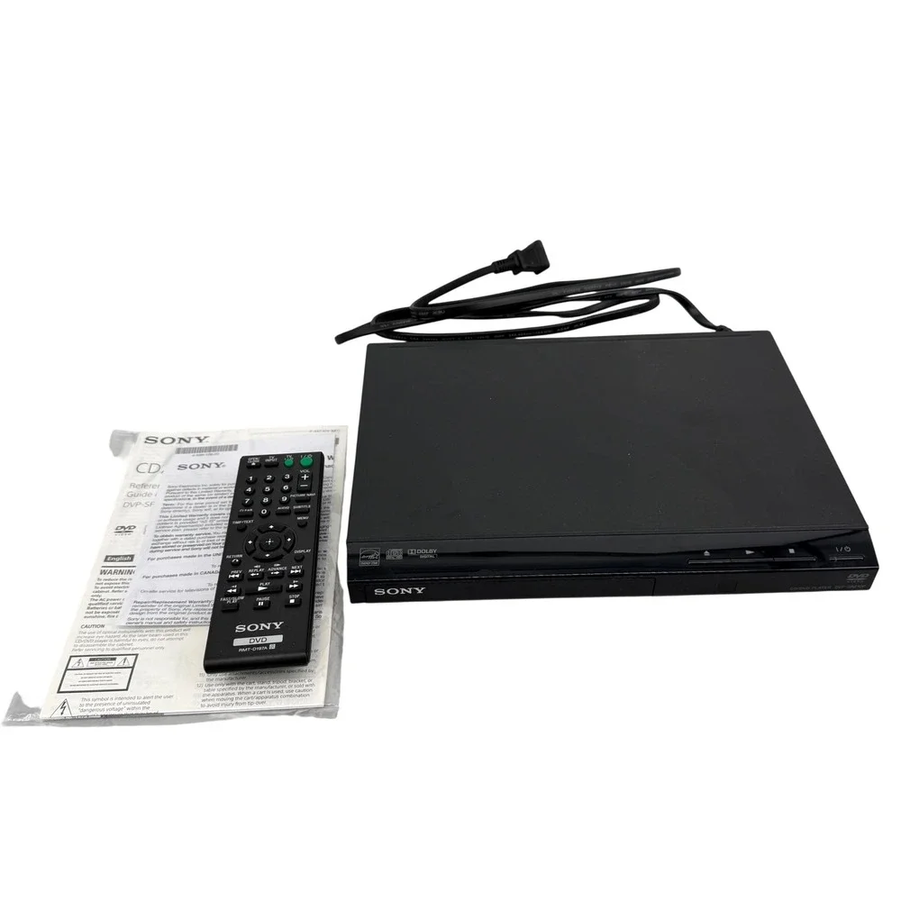 Sony DVP-SR210P CD DVD‎ Player Black with Remote and Manual June 2022 Model